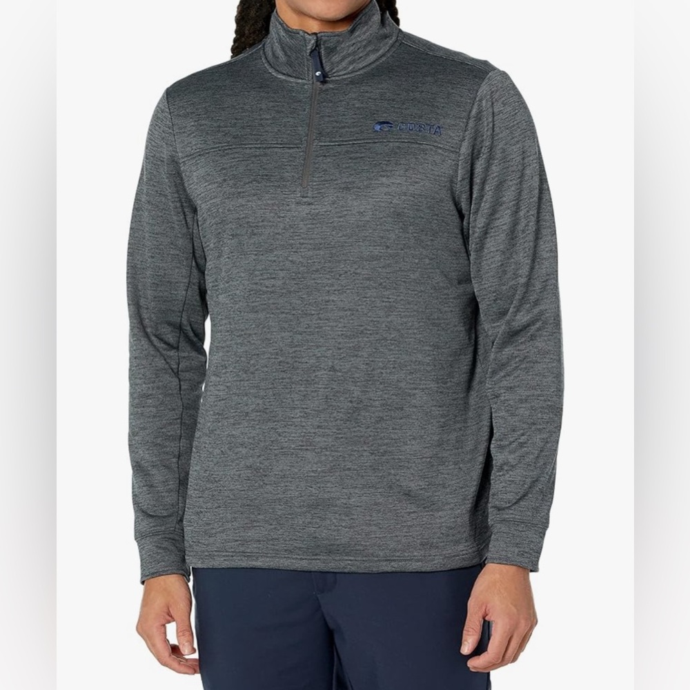 NEW Costa Del Mar mens harbor gray heather Quarter-Zip sweatshirt size medium